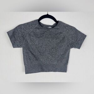 Crop Top Gray Workout  Top